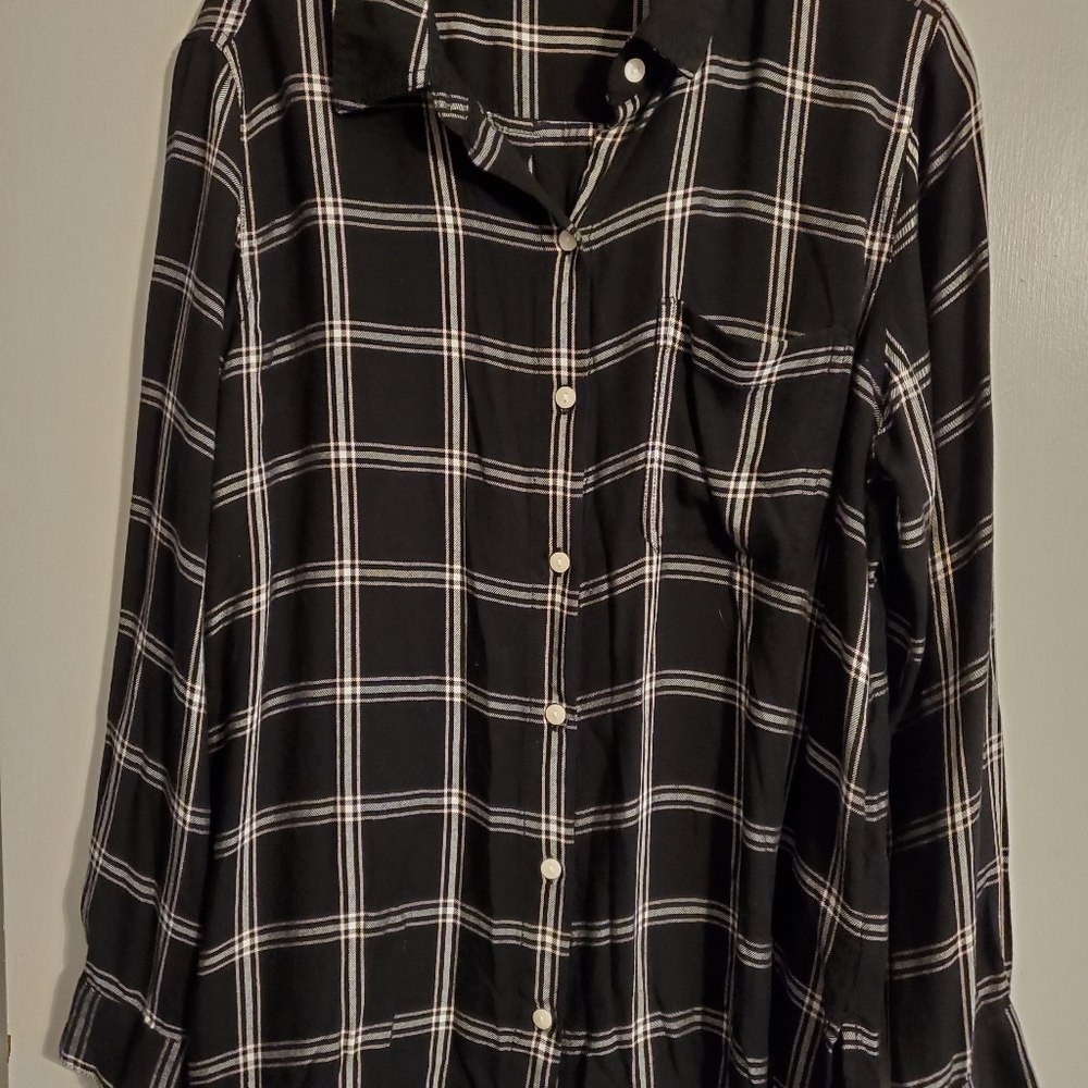 Large Black Flannel